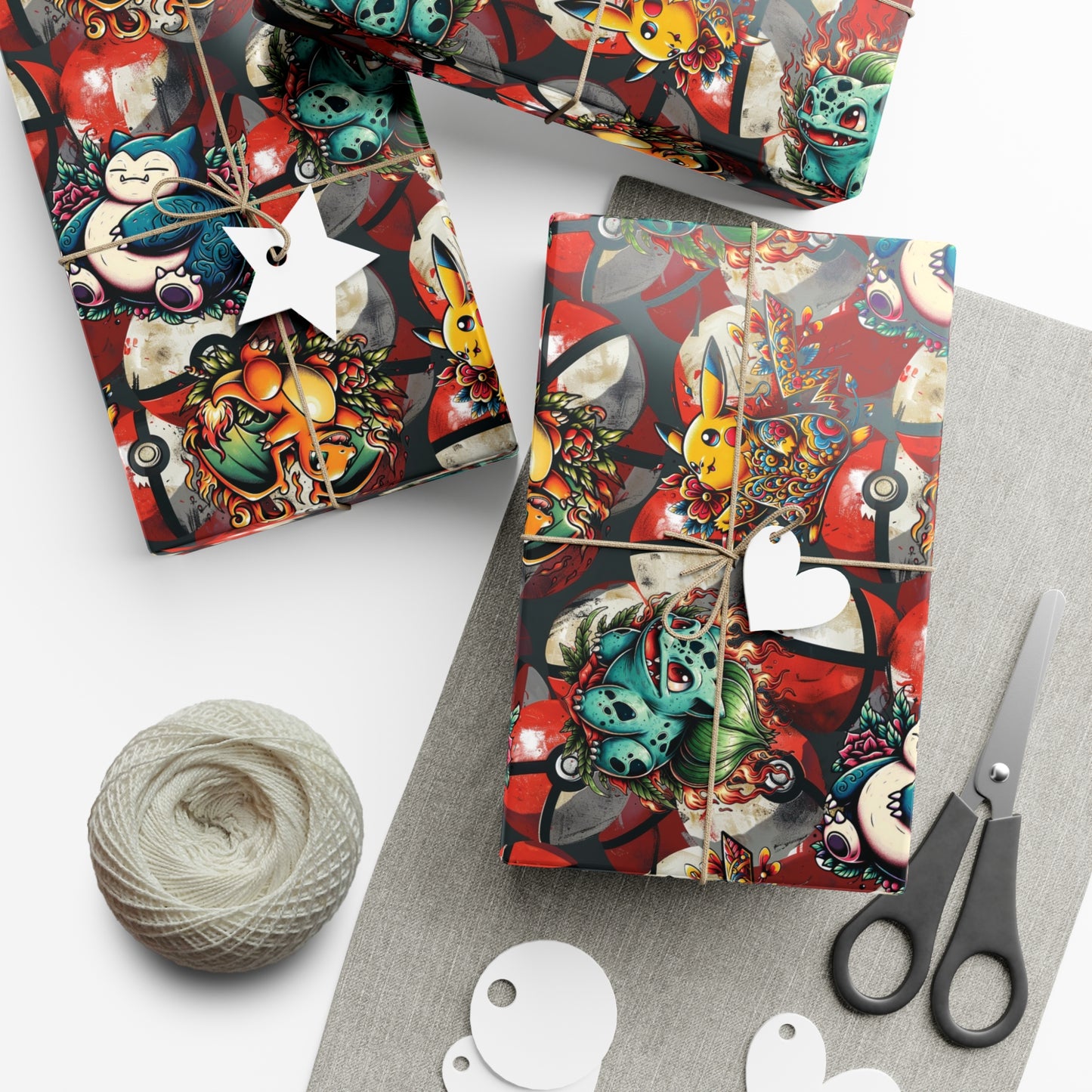 Tatted Pocket Monsters Gift Wrap Paper