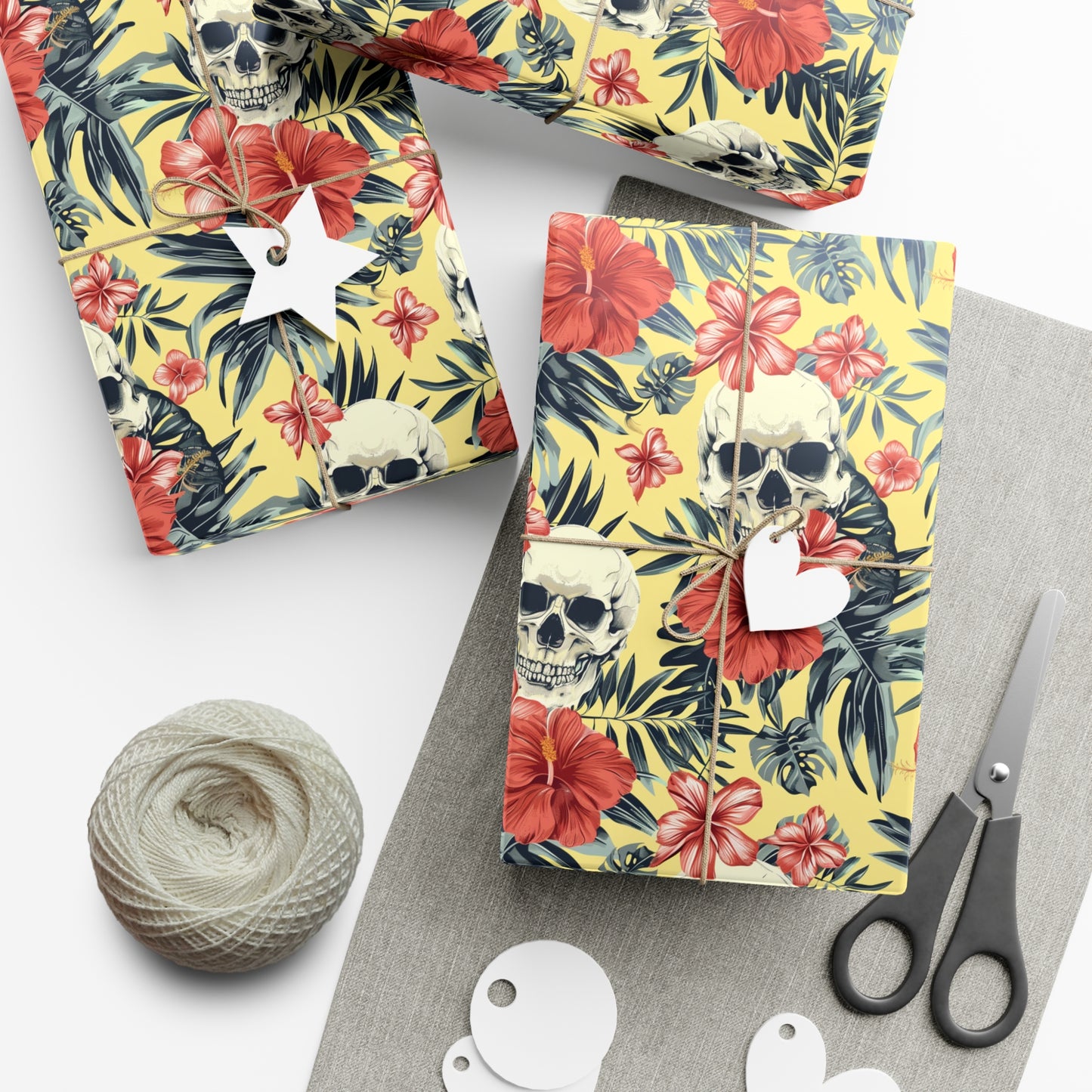 Tropical Skullies Gift Wrap Paper