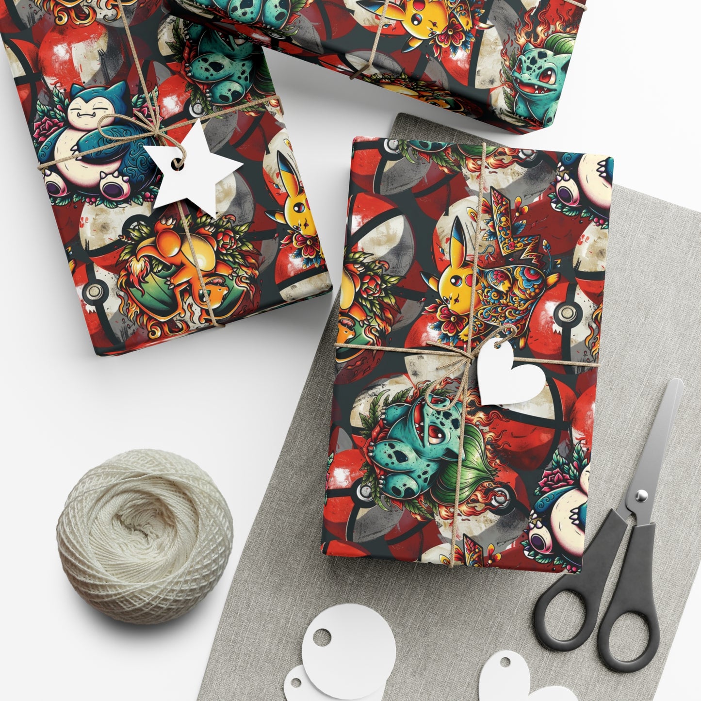 Tatted Pocket Monsters Gift Wrap Paper