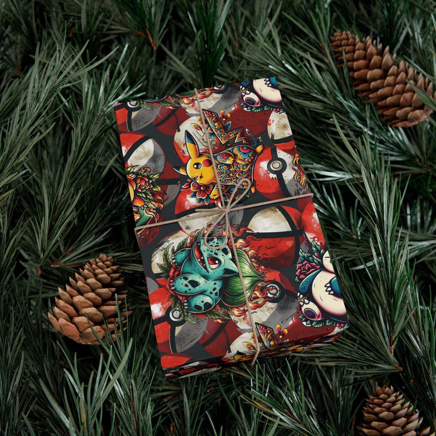 Tatted Pocket Monsters Gift Wrap Paper