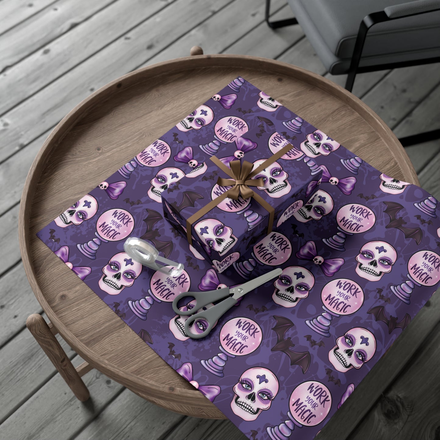 Skulls and Crystals Gift Wrap Paper