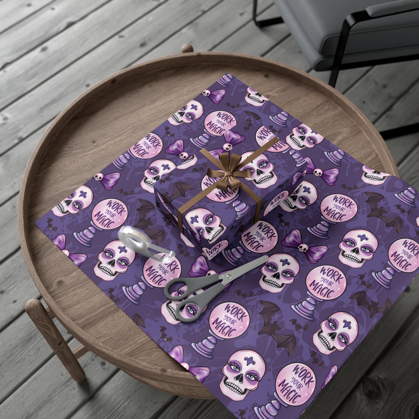 Skulls and Crystals Gift Wrap Paper