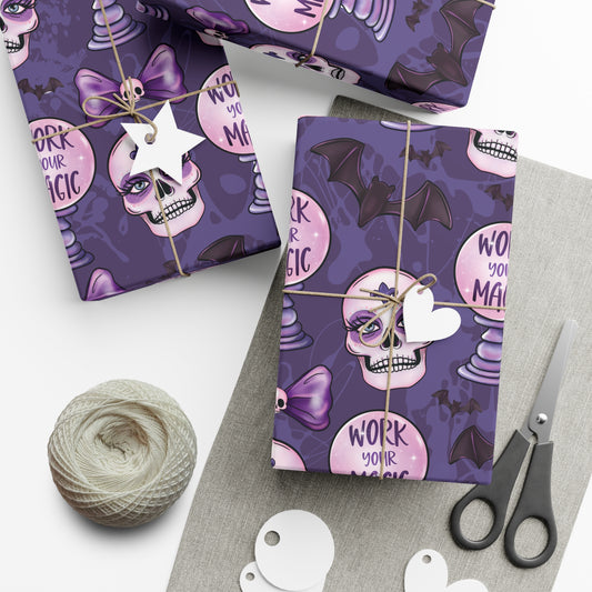 Skulls and Crystals Gift Wrap Paper