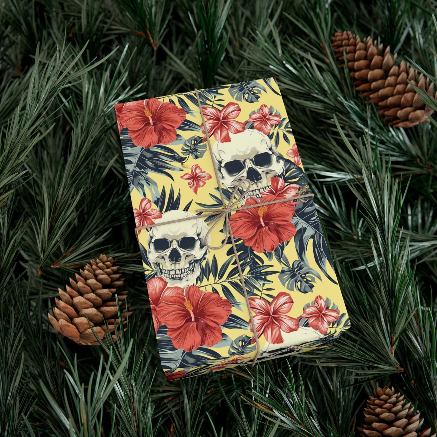 Tropical Skullies Gift Wrap Paper