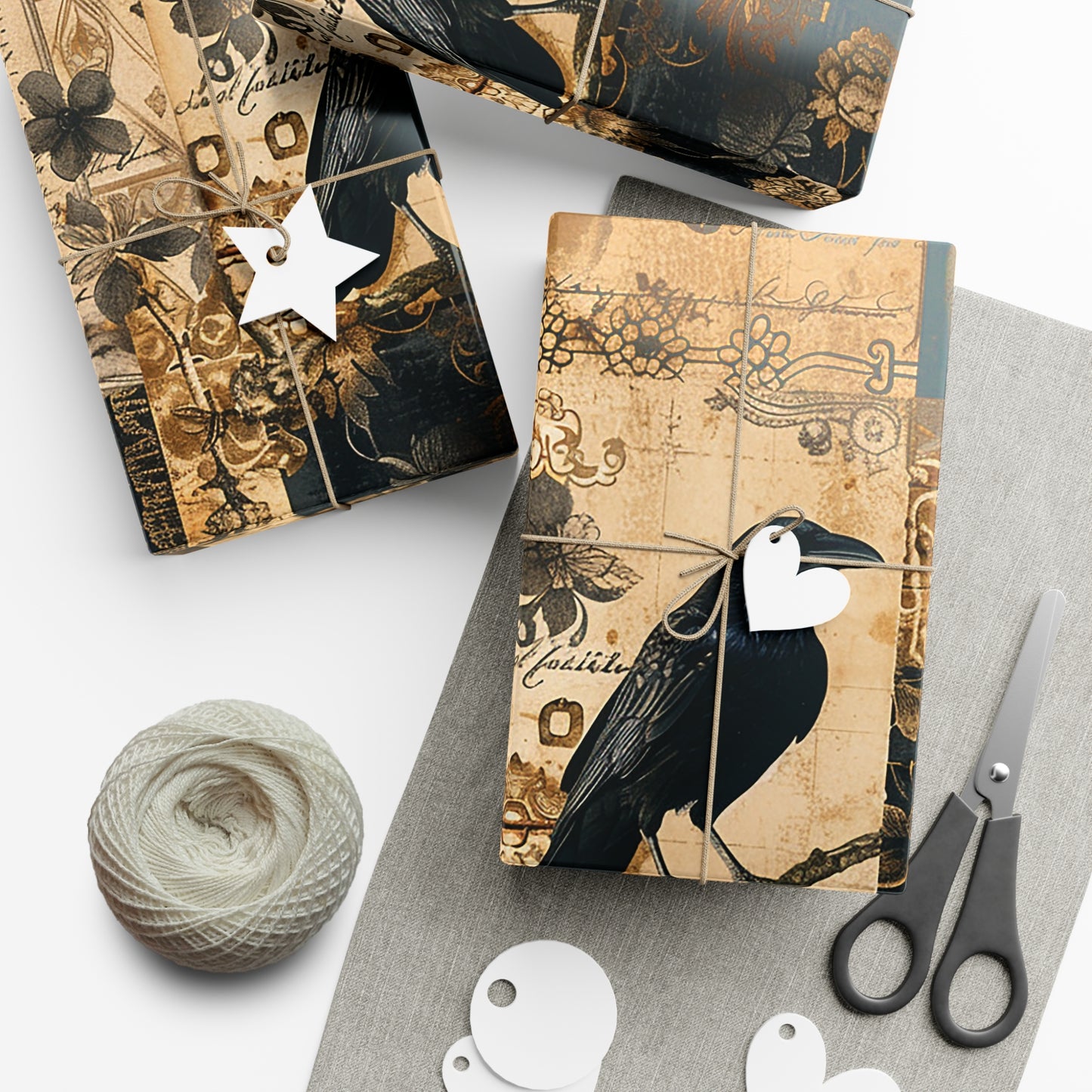 Victorian Golden Goth Gift Wrap Paper