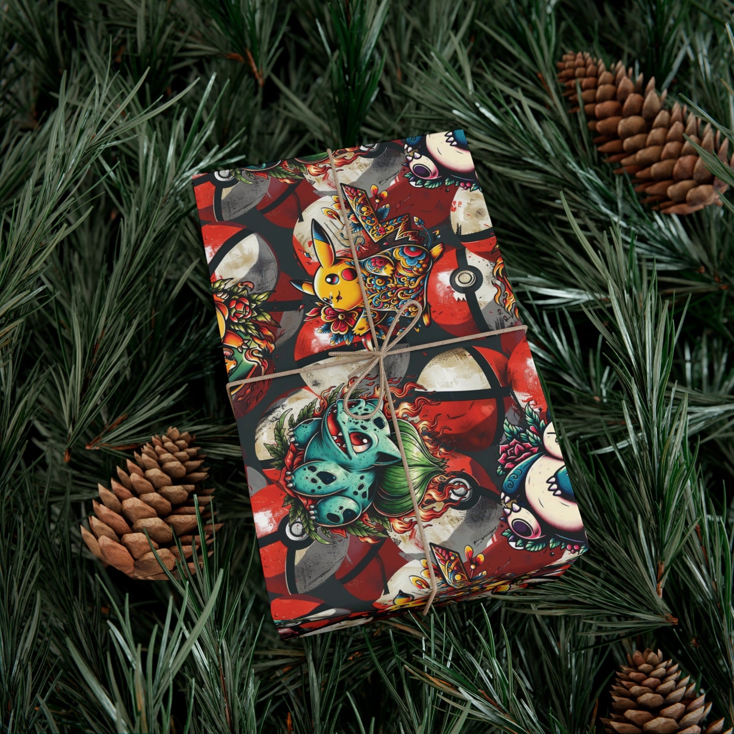 Tatted Pocket Monsters Gift Wrap Paper